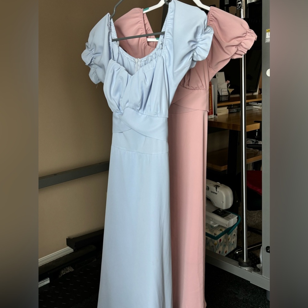 Lyaner Puff Sleeve Dress in Blue